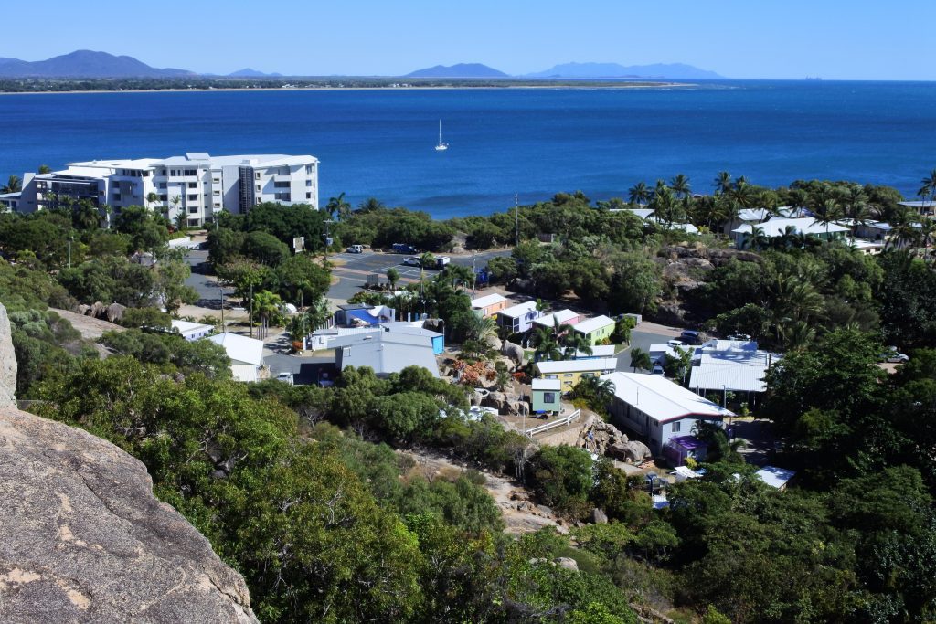 Buildings with roofs for solar by the sea at Bowen